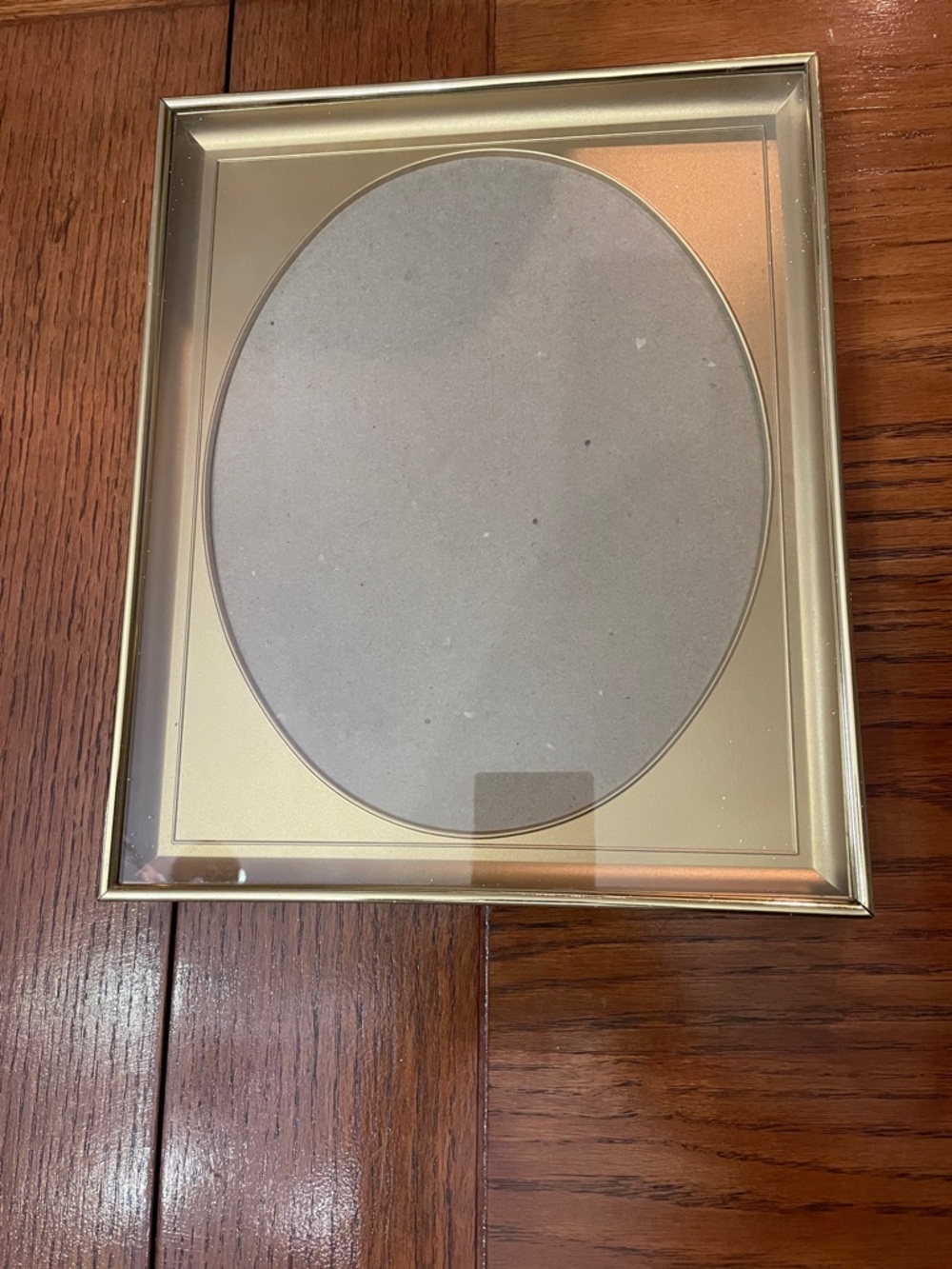 Gold Rectangular Picture Frame with Oval Mat Opening